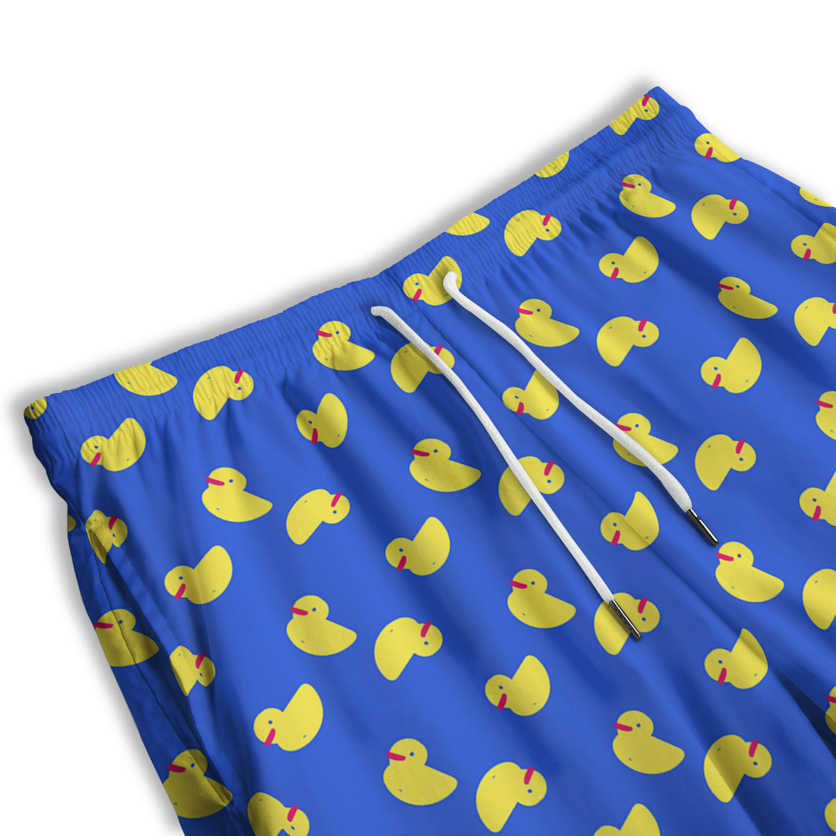 Duck Blue Yellow Print Pattern Men's Athletic Shorts
