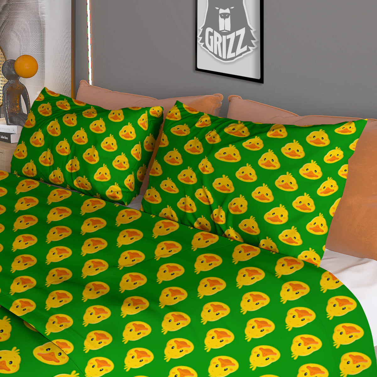 Duck Cute Cartoon Print Pattern Duvet Cover Bedding Set