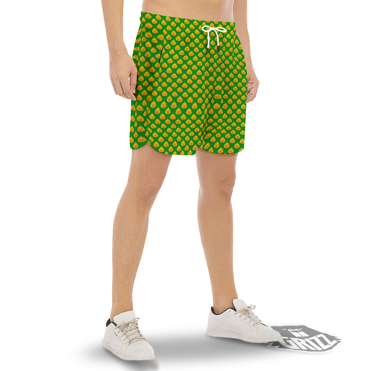Duck Cute Cartoon Print Pattern Men's Gym Shorts-grizzshop