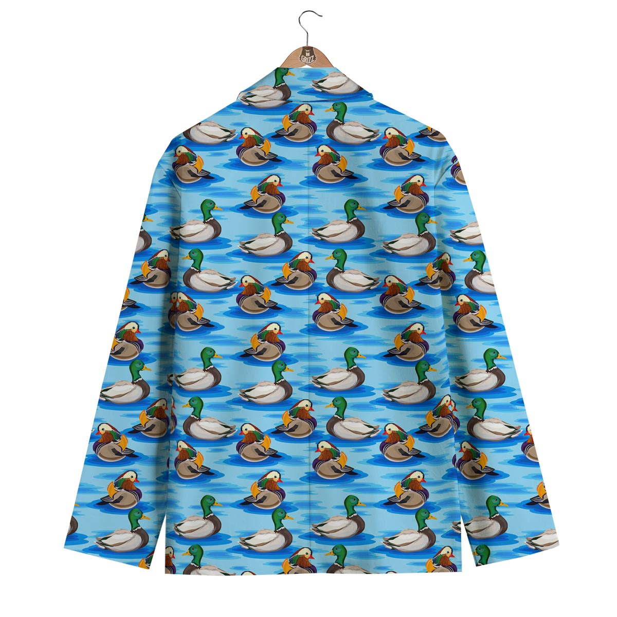 Duck Mallard Pattern Print Men's Blazer-grizzshop