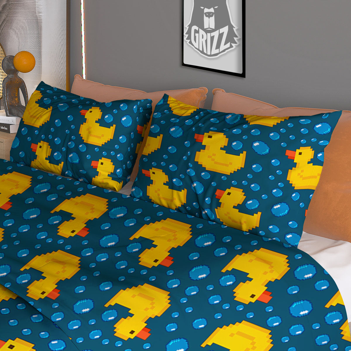 Donut Yummy Print Pattern Duvet Cover Bedding Set
