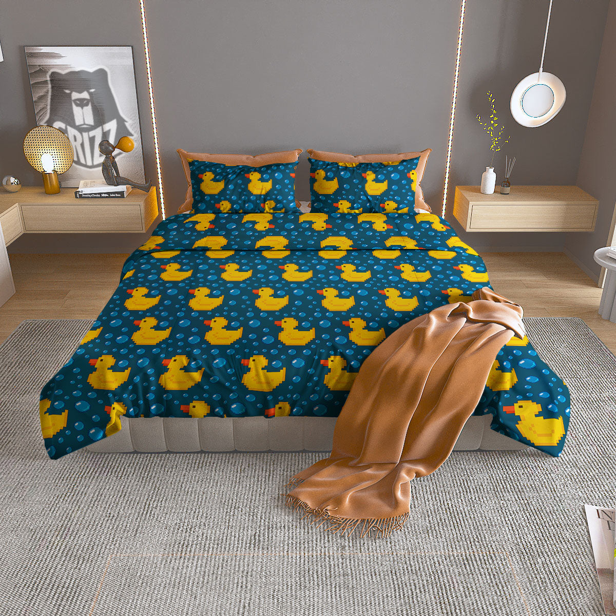 Donut Yummy Print Pattern Duvet Cover Bedding Set