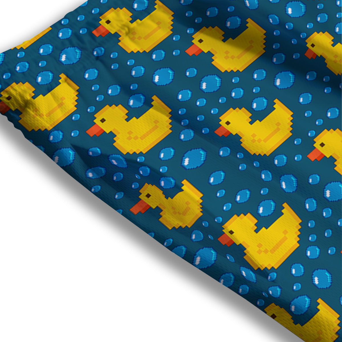 Duck Rubber Pixel Print Pattern Mesh Shorts