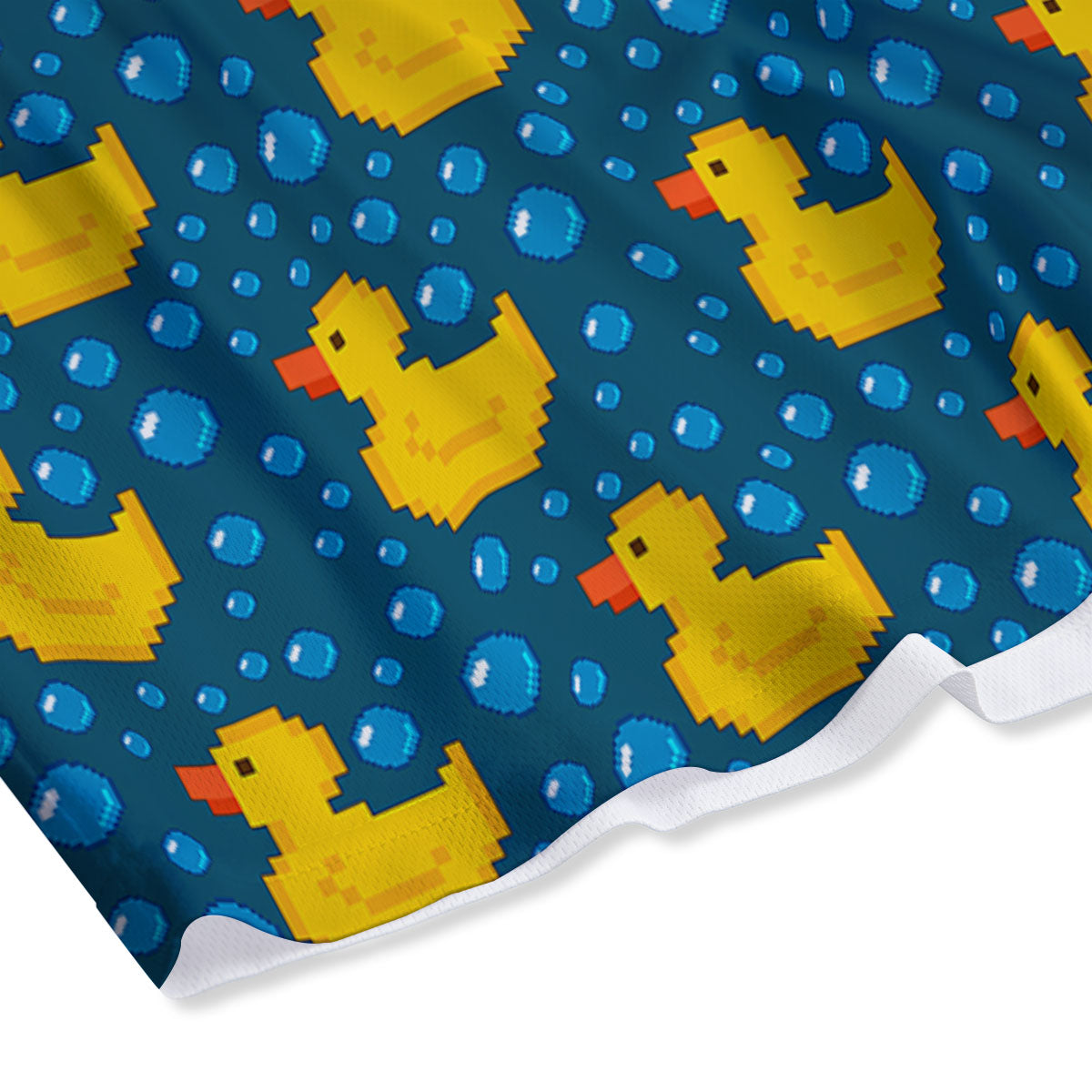 Duck Rubber Pixel Print Pattern Mesh Shorts