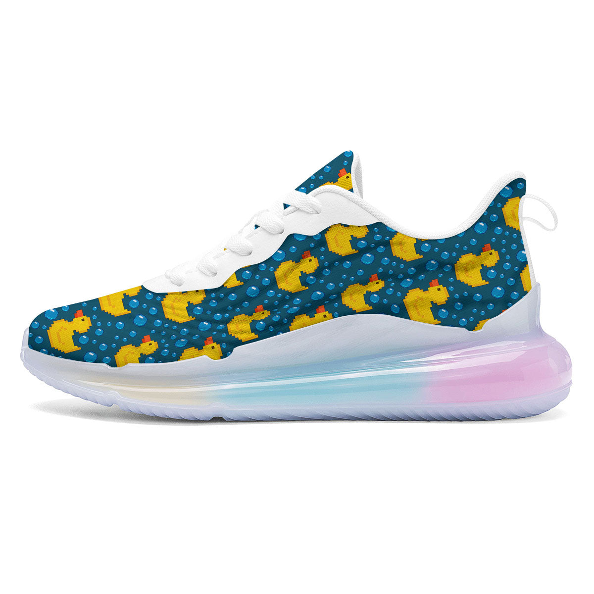 Duck Rubber Pixel Print Pattern Running Sneakers-grizzshop