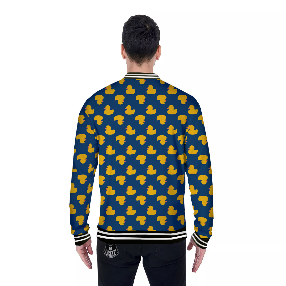 Ducks Rubber Yellow Print Pattern Baseball Jacket-grizzshop