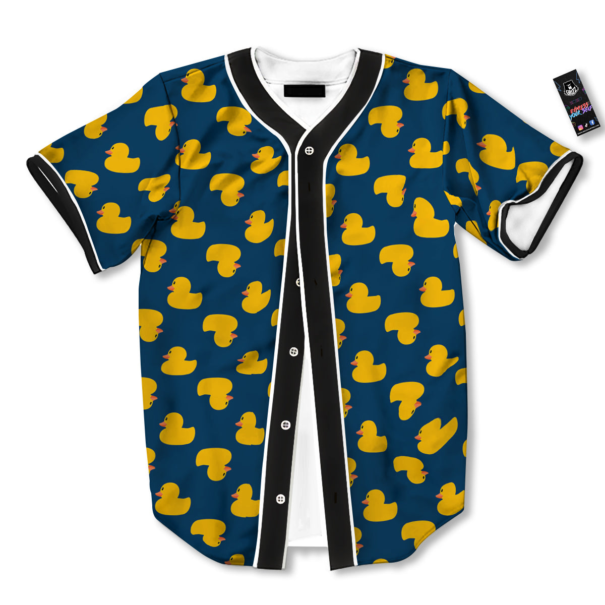 Ducks Rubber Yellow Print Pattern Baseball Jersey-grizzshop
