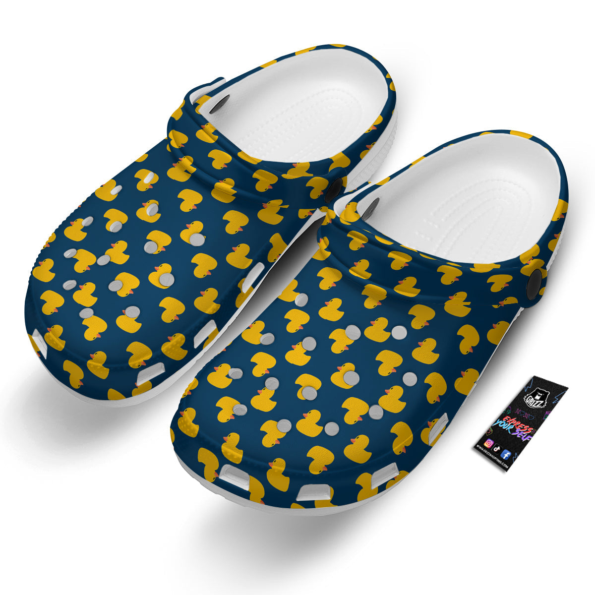 Ducks Rubber Yellow Print Pattern Clog-grizzshop