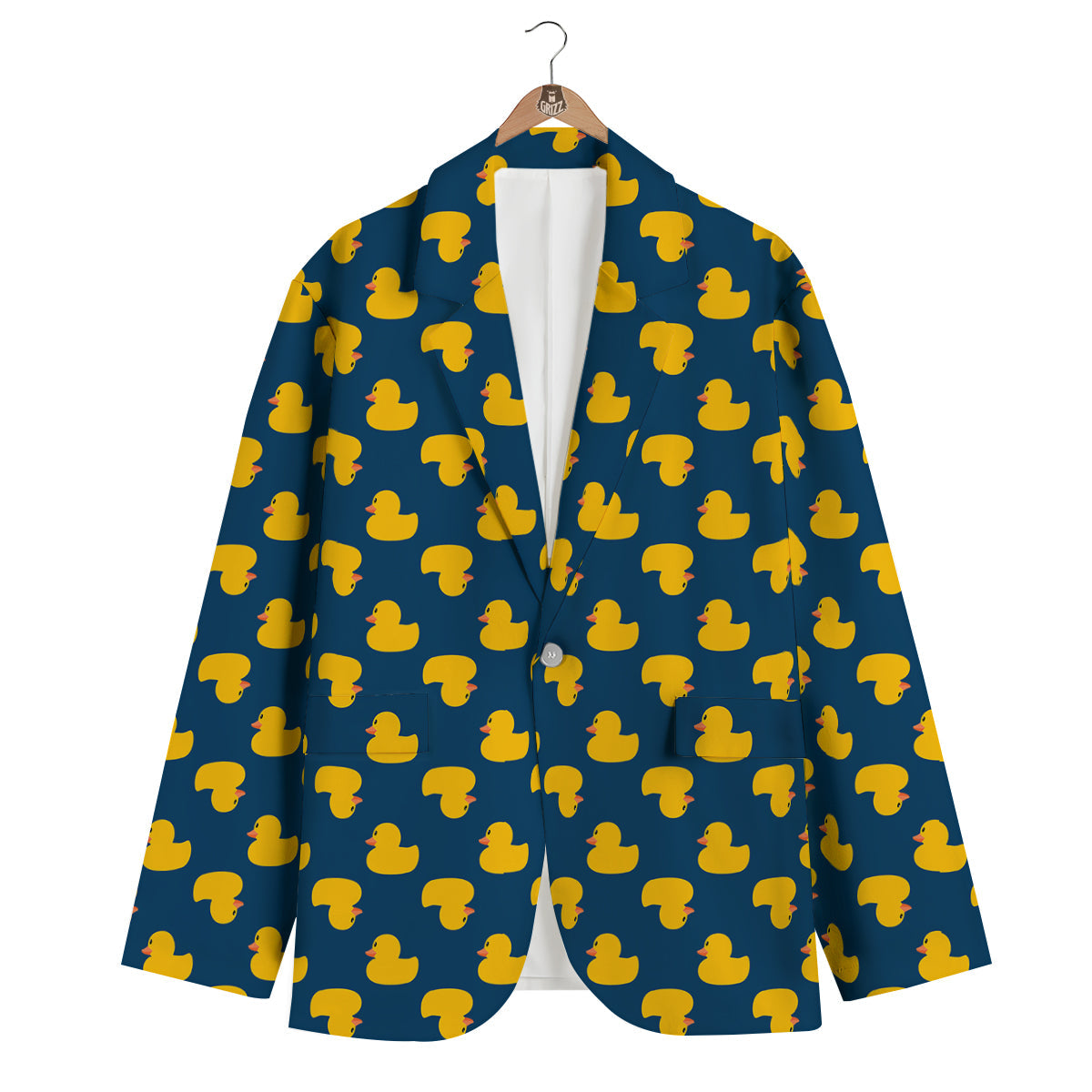 Ducks Rubber Yellow Print Pattern Men's Blazer-grizzshop