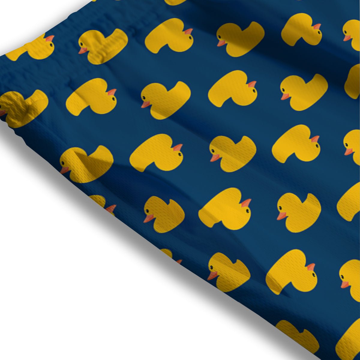 Ducks Rubber Yellow Print Pattern Mesh Shorts