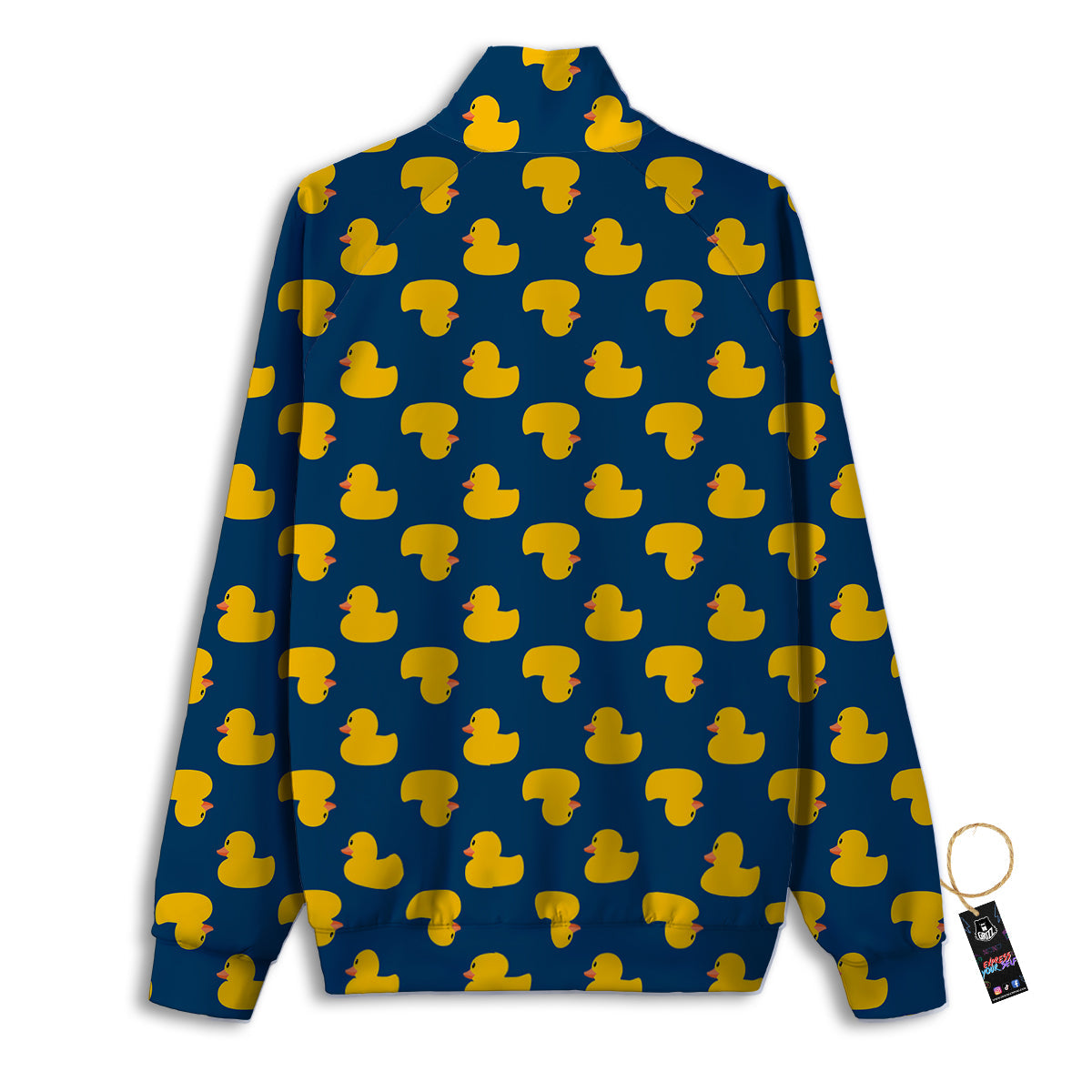 Ducks Rubber Yellow Print Pattern Track Jacket-grizzshop