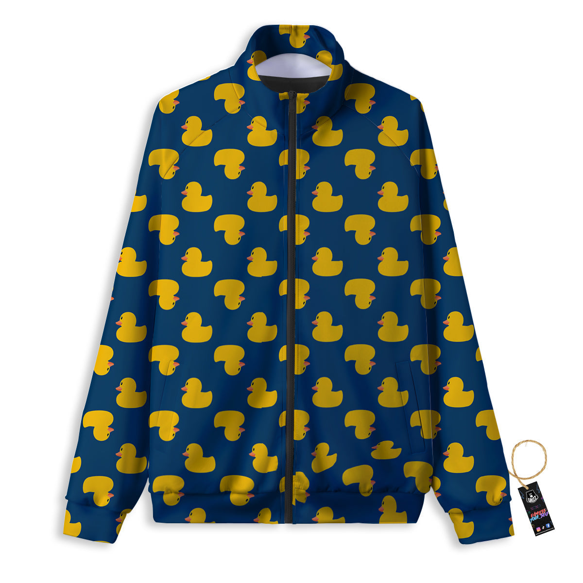 Ducks Rubber Yellow Print Pattern Track Jacket-grizzshop