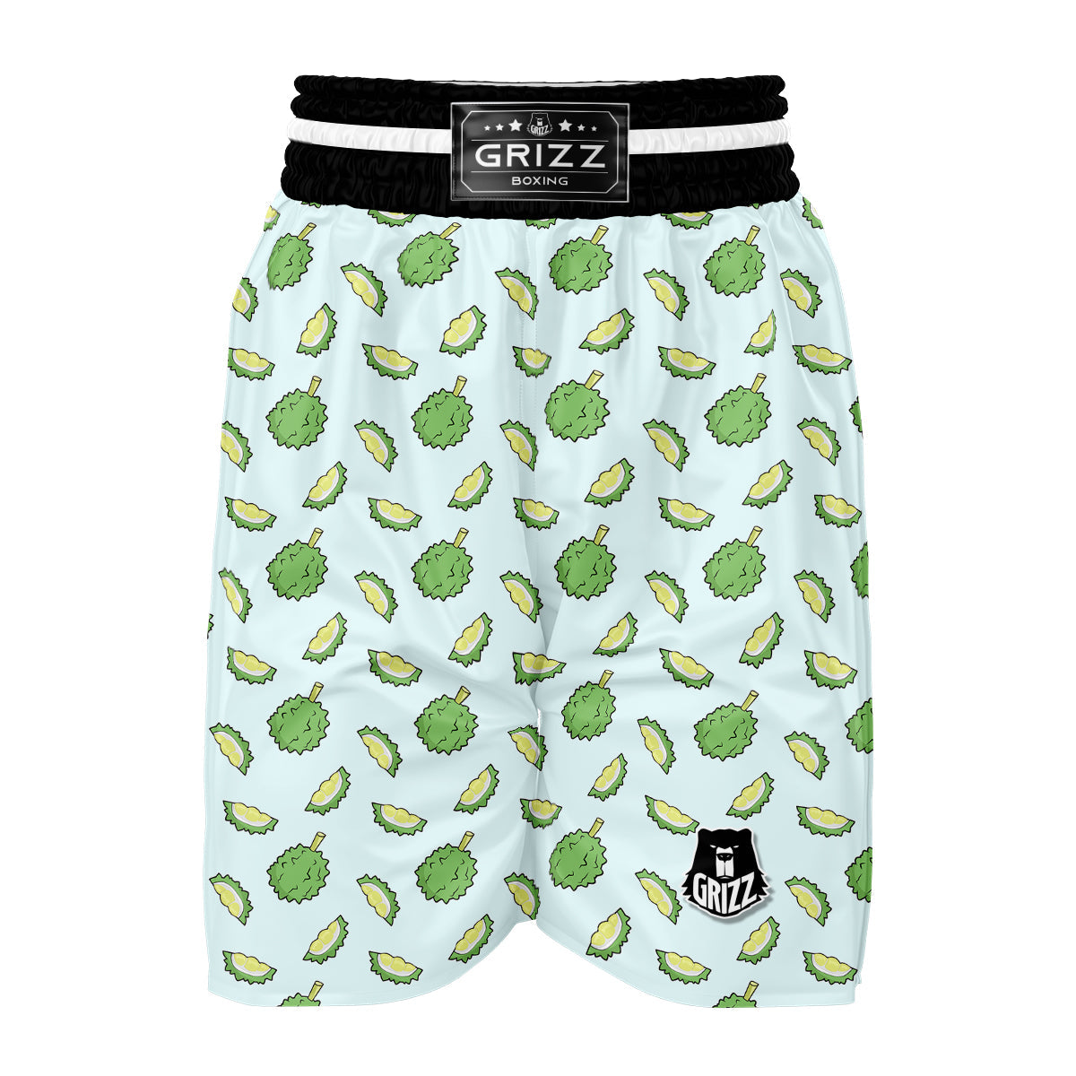 Durian Cartoon Print Pattern Boxing Shorts-grizzshop