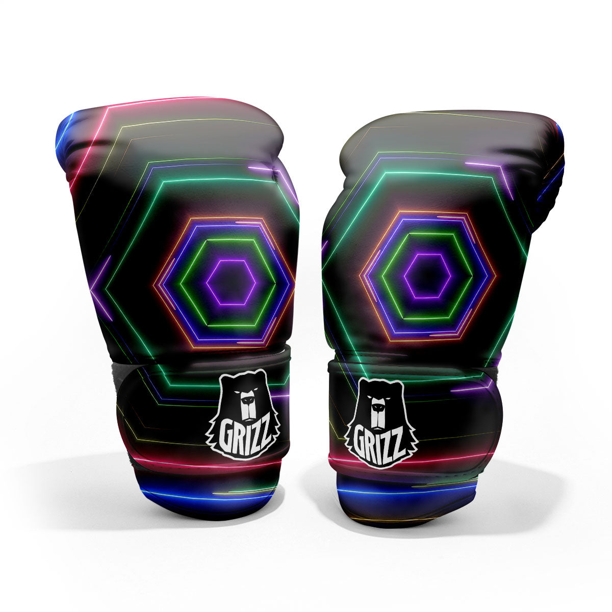 EDM Geometric Green Light Print Pro Boxing Glove