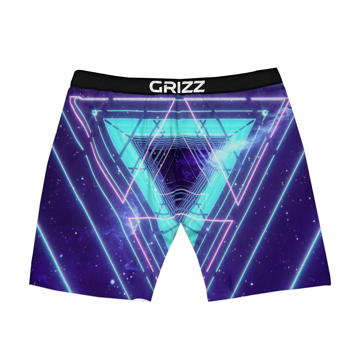 EDM Light Blue Geometric Print Boxer Briefs-grizzshop
