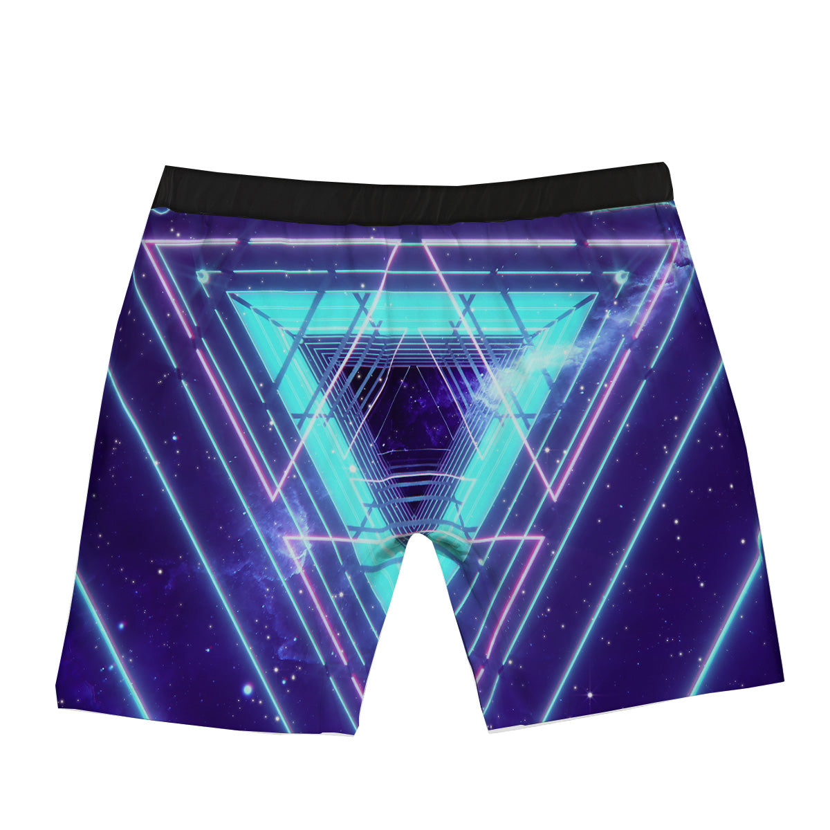 EDM Light Blue Geometric Print Boxer Briefs-grizzshop