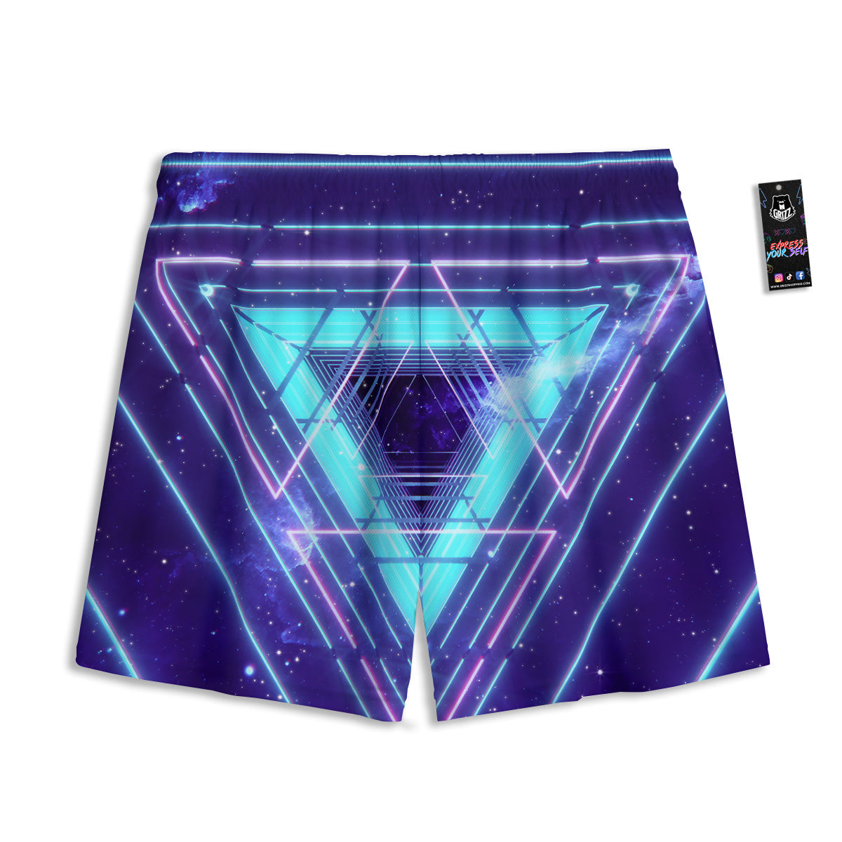 Flag USA Grunge Print Mesh Shorts