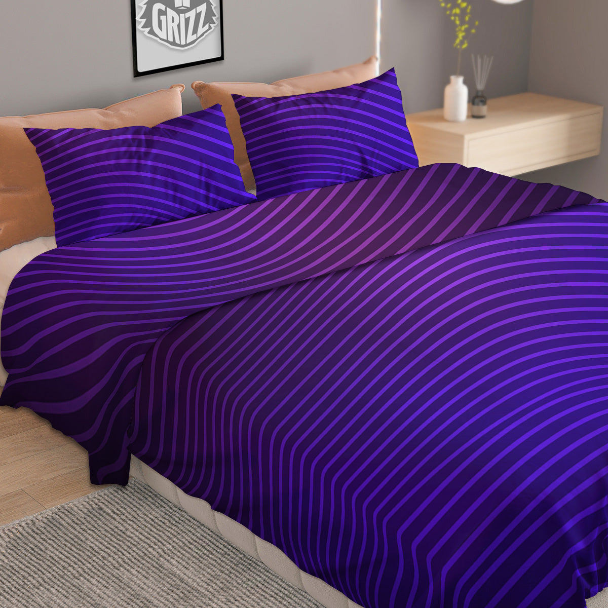 Flaming Sun Print Duvet Cover Bedding Set