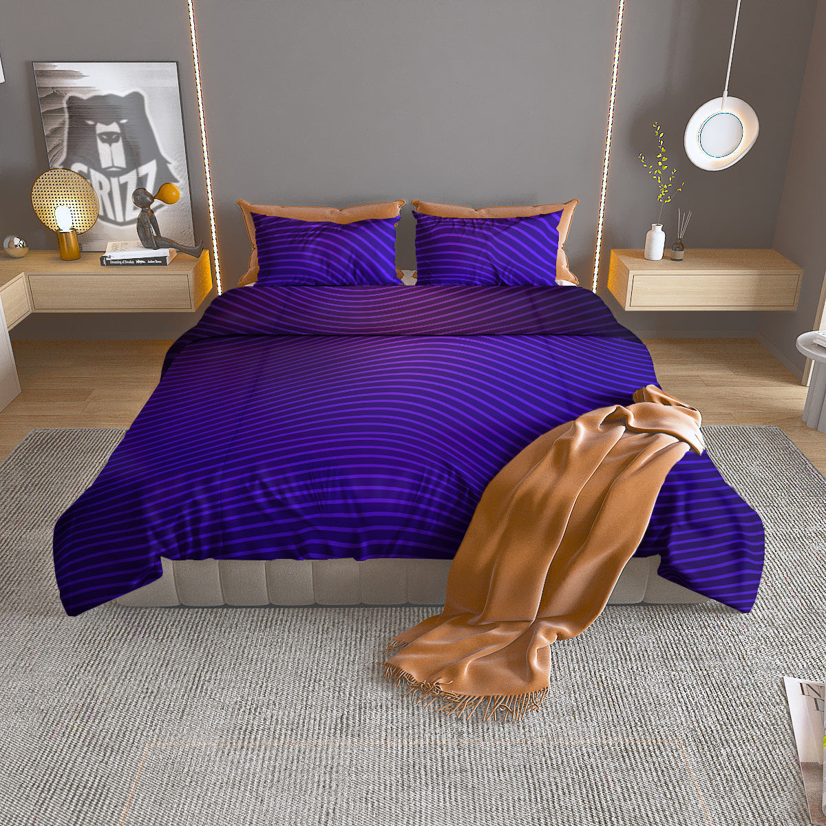 Flaming Sun Print Duvet Cover Bedding Set