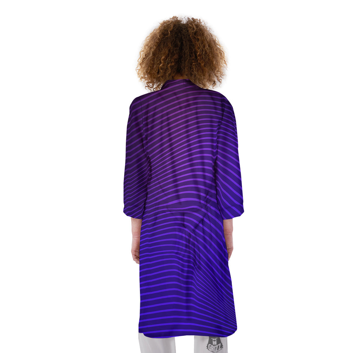 EDM Wave Purple And Blue Print Kimono-grizzshop