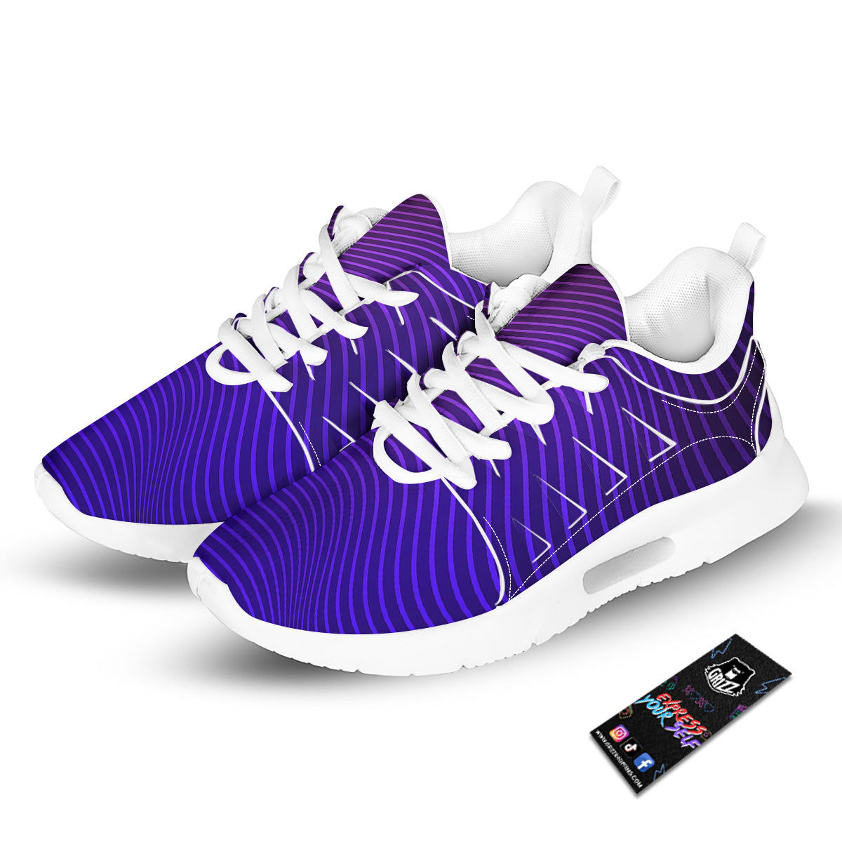 EDM Wave Purple And Blue Print Tennis Shoes-grizzshop