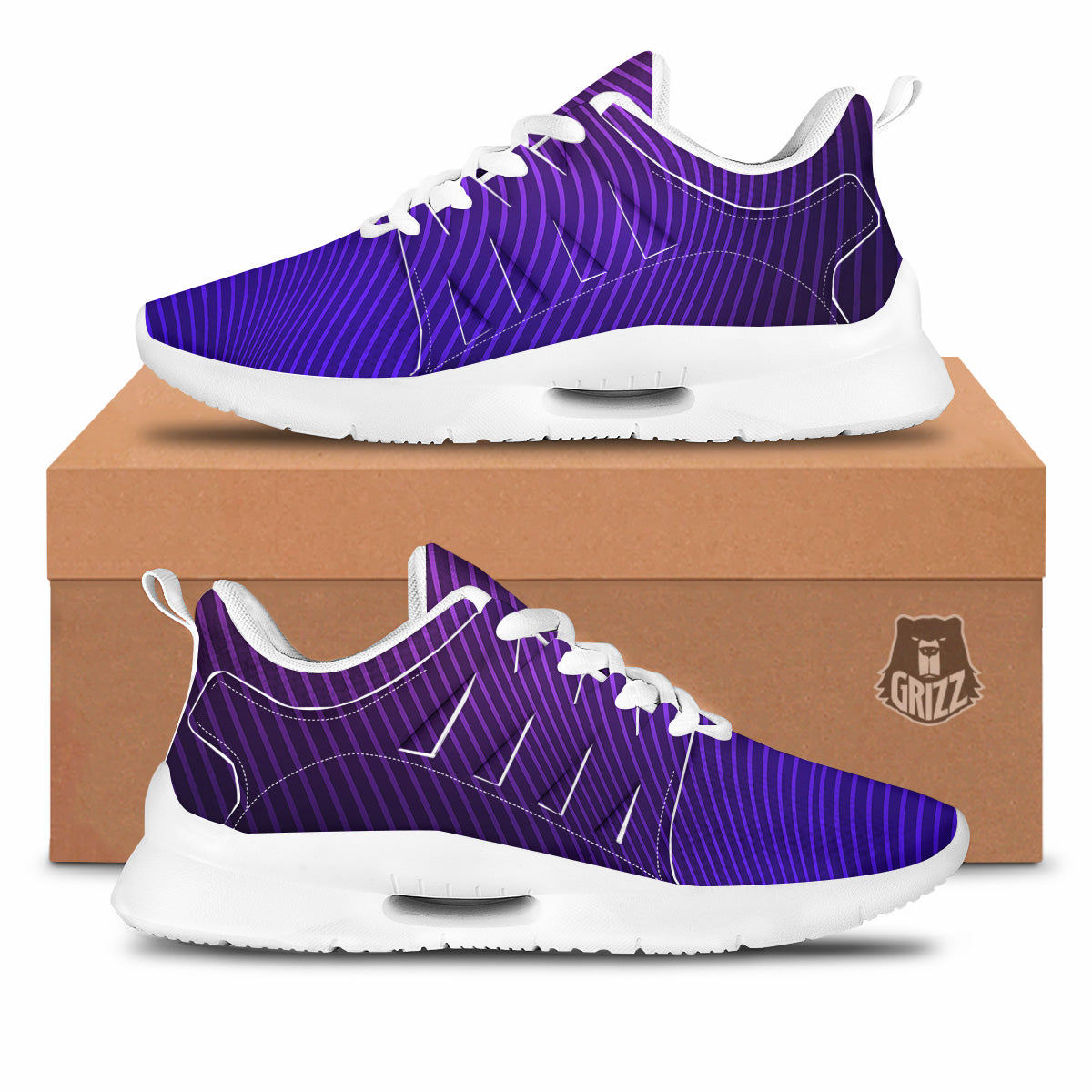 EDM Wave Purple And Blue Print Tennis Shoes-grizzshop