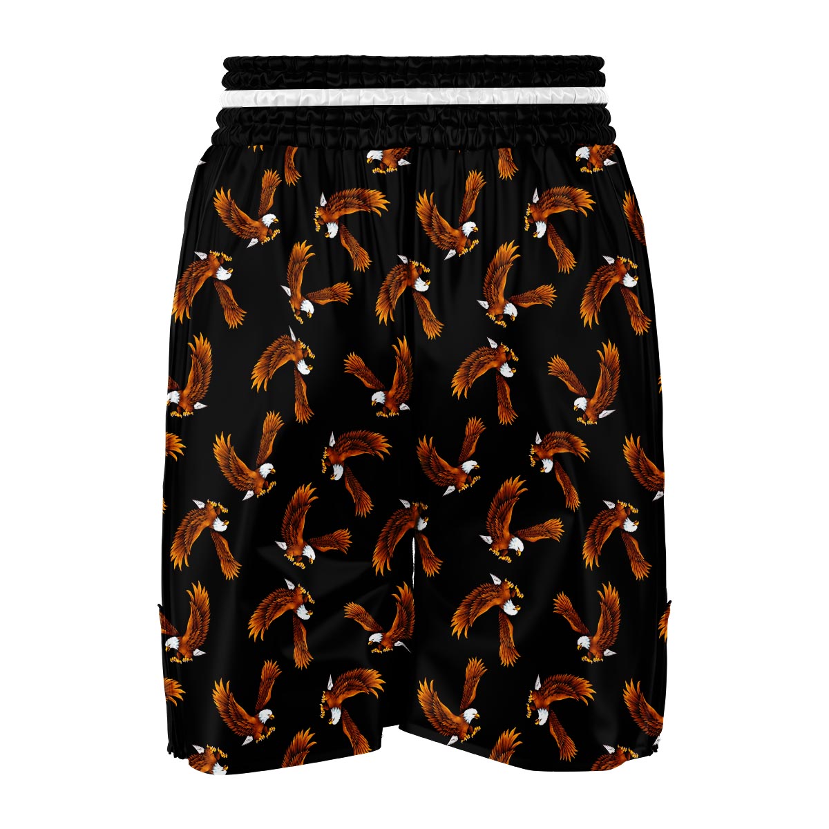 Eagle Black Pattern Print Boxing Shorts-grizzshop