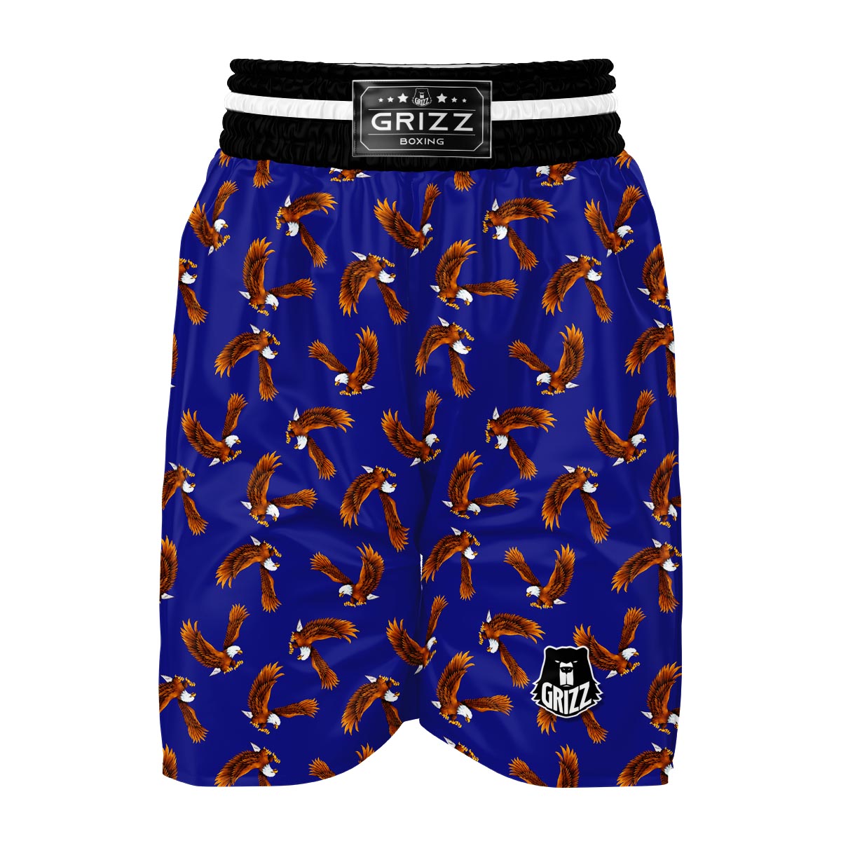 Eagle Blue Pattern Print Boxing Shorts-grizzshop