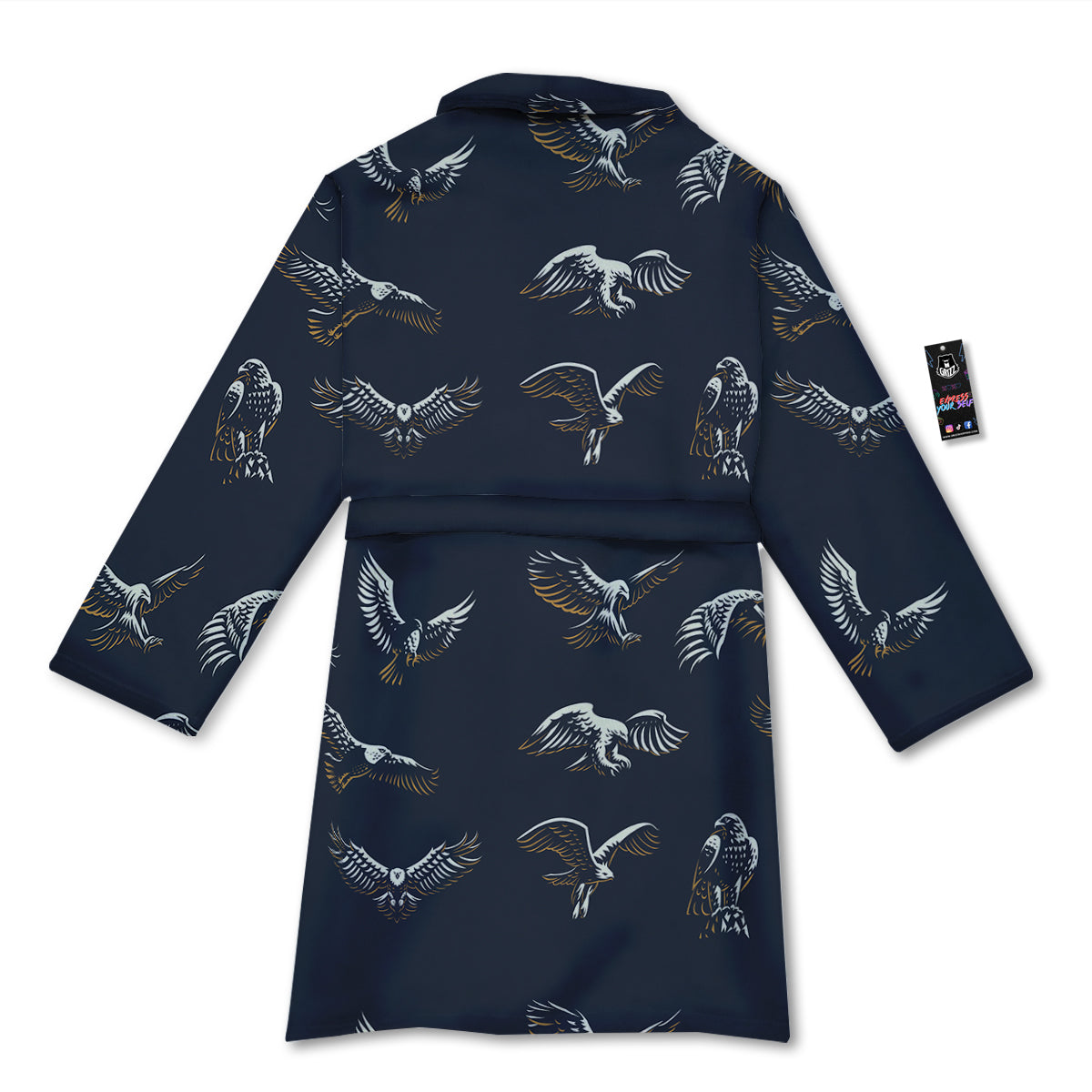 Eagle Brown And White Print Pattern Bathrobe-grizzshop