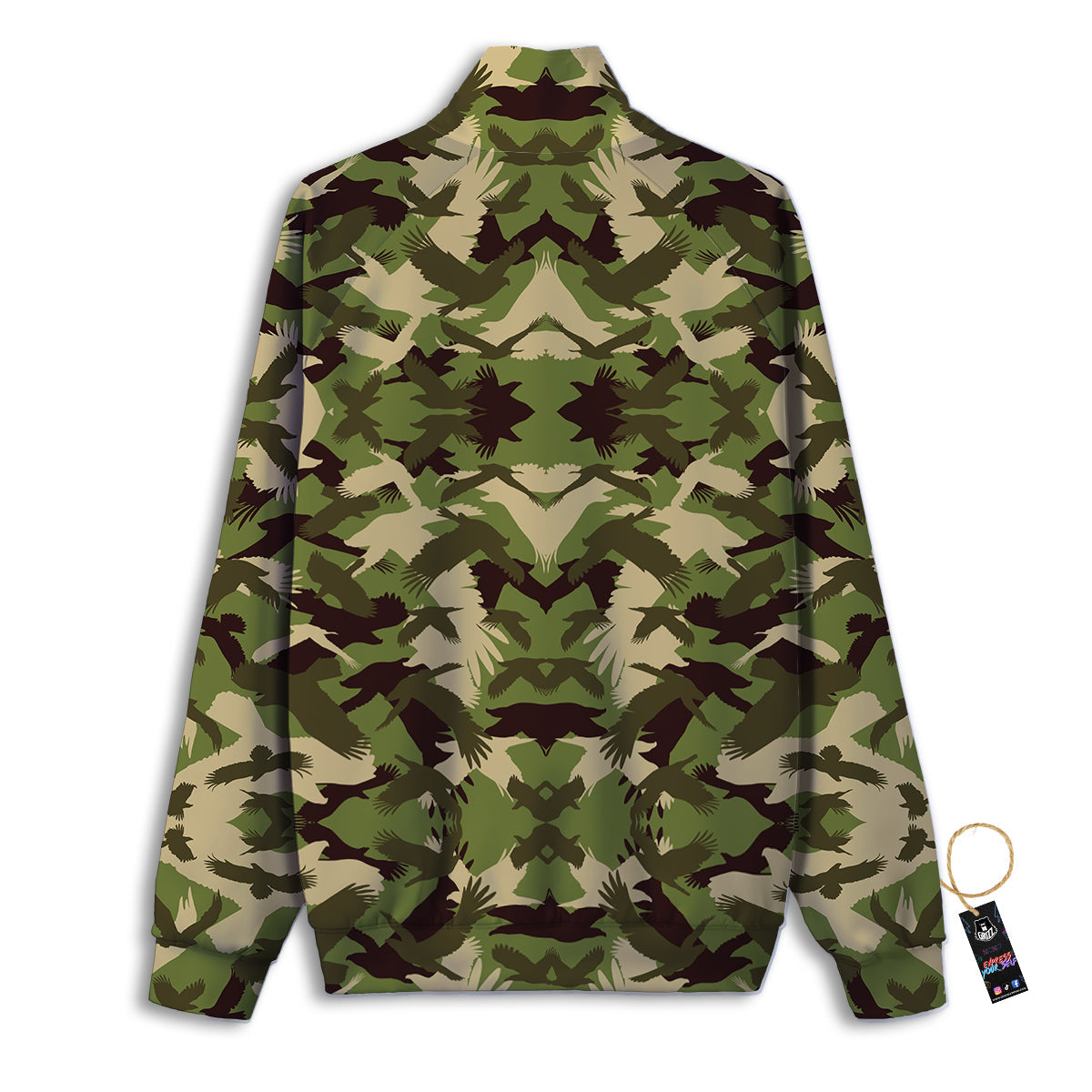 Eagle Camouflage Green Print Pattern Track Jacket-grizzshop