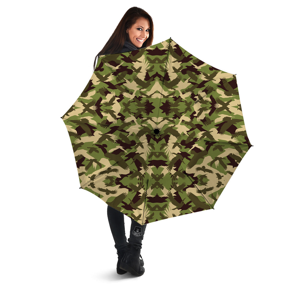 Eagle Camouflage Green Print Pattern Umbrella-grizzshop