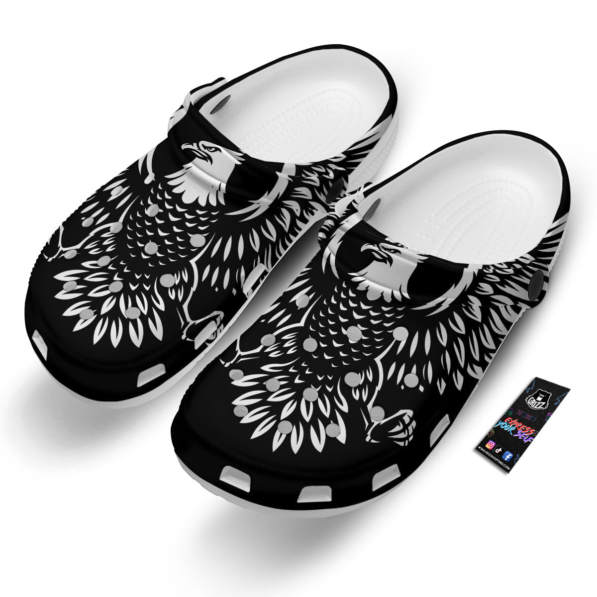 Eagle Monochrome Print Clog-grizzshop