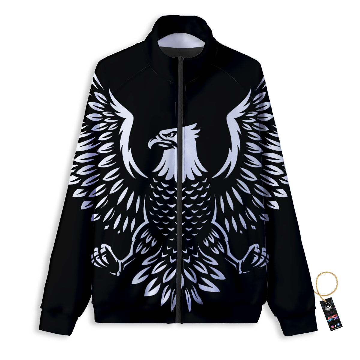 Eagle Monochrome Print Track Jacket-grizzshop