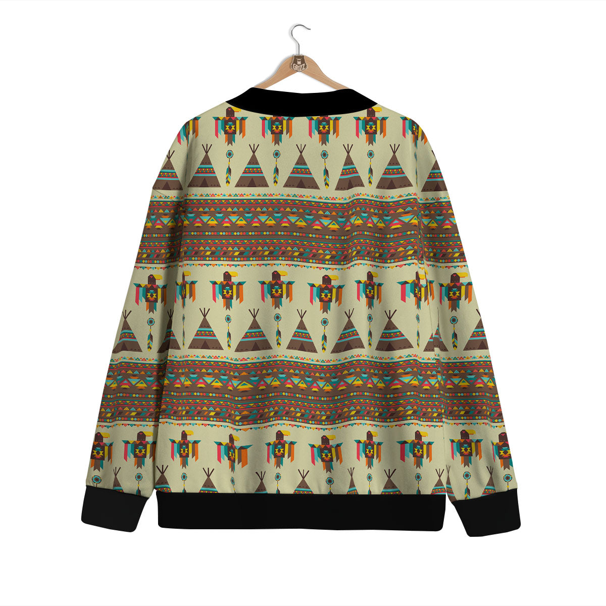 Eagle Native American Print Pattern Cardigan-grizzshop