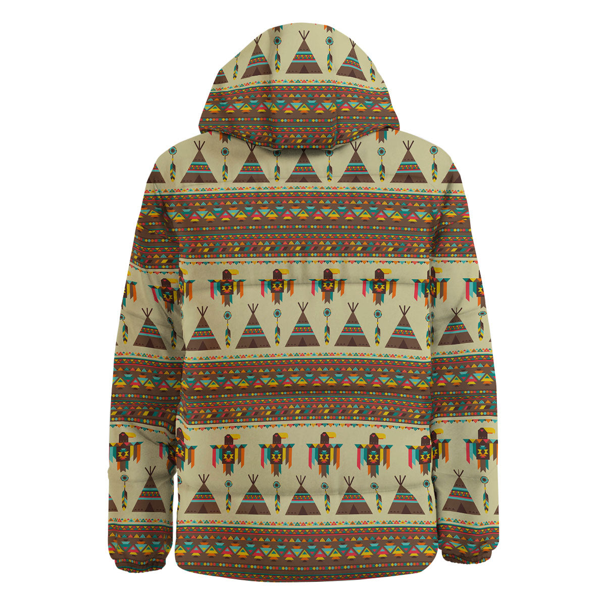 Eagle Native American Print Pattern Down Jacket-grizzshop