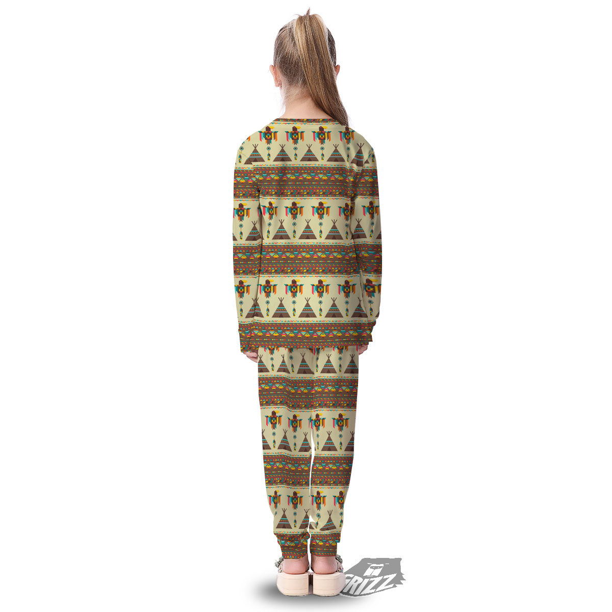 Eagle Native American Print Pattern Kid's Pajamas-grizzshop