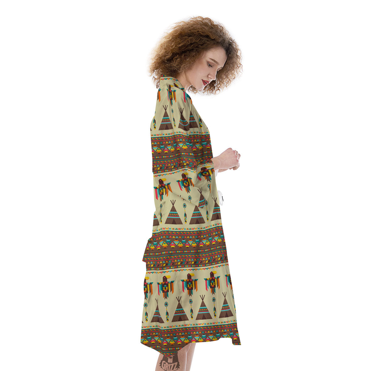 Eagle Native American Print Pattern Kimono-grizzshop