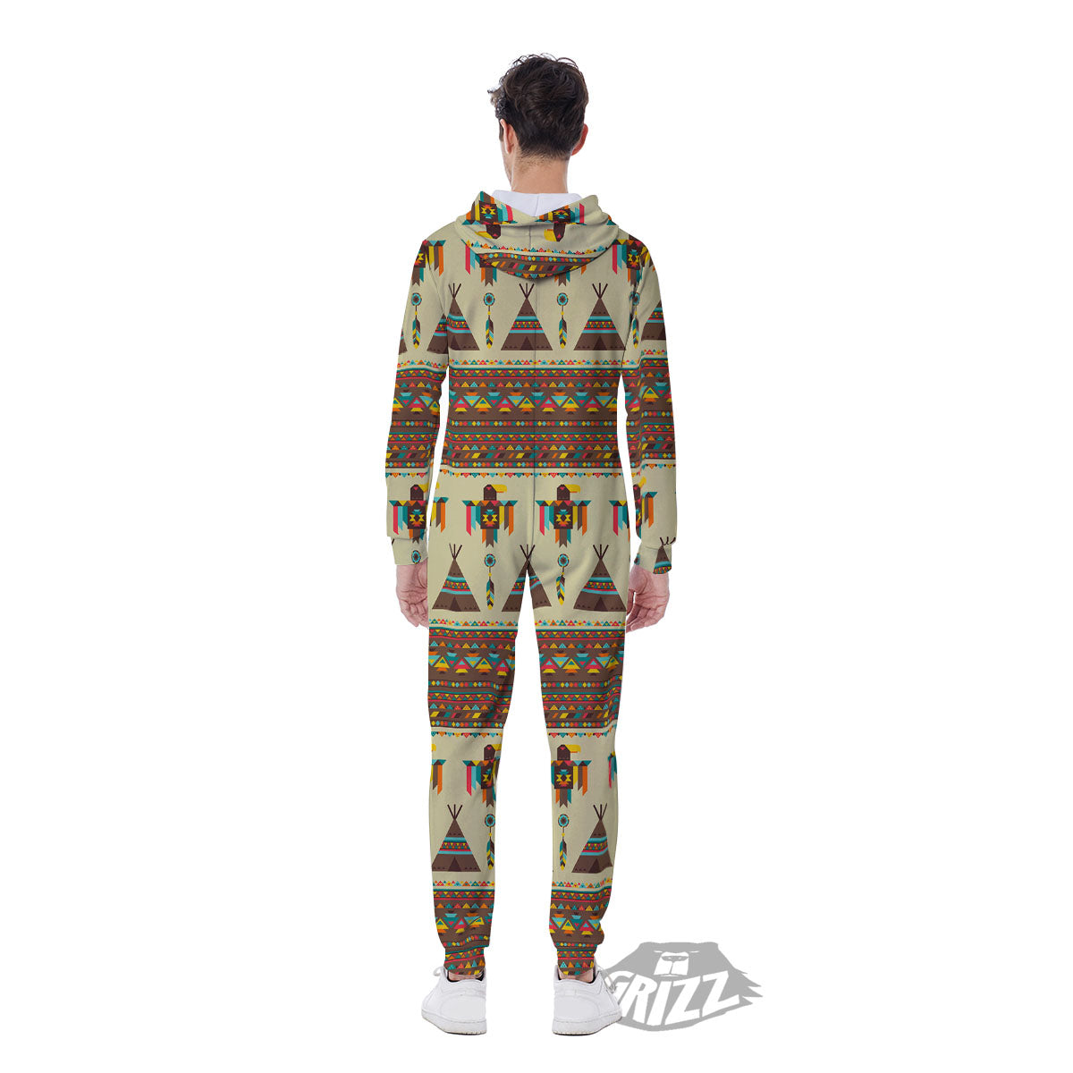 Eagle Native American Print Pattern Men's Jumpsuit-grizzshop