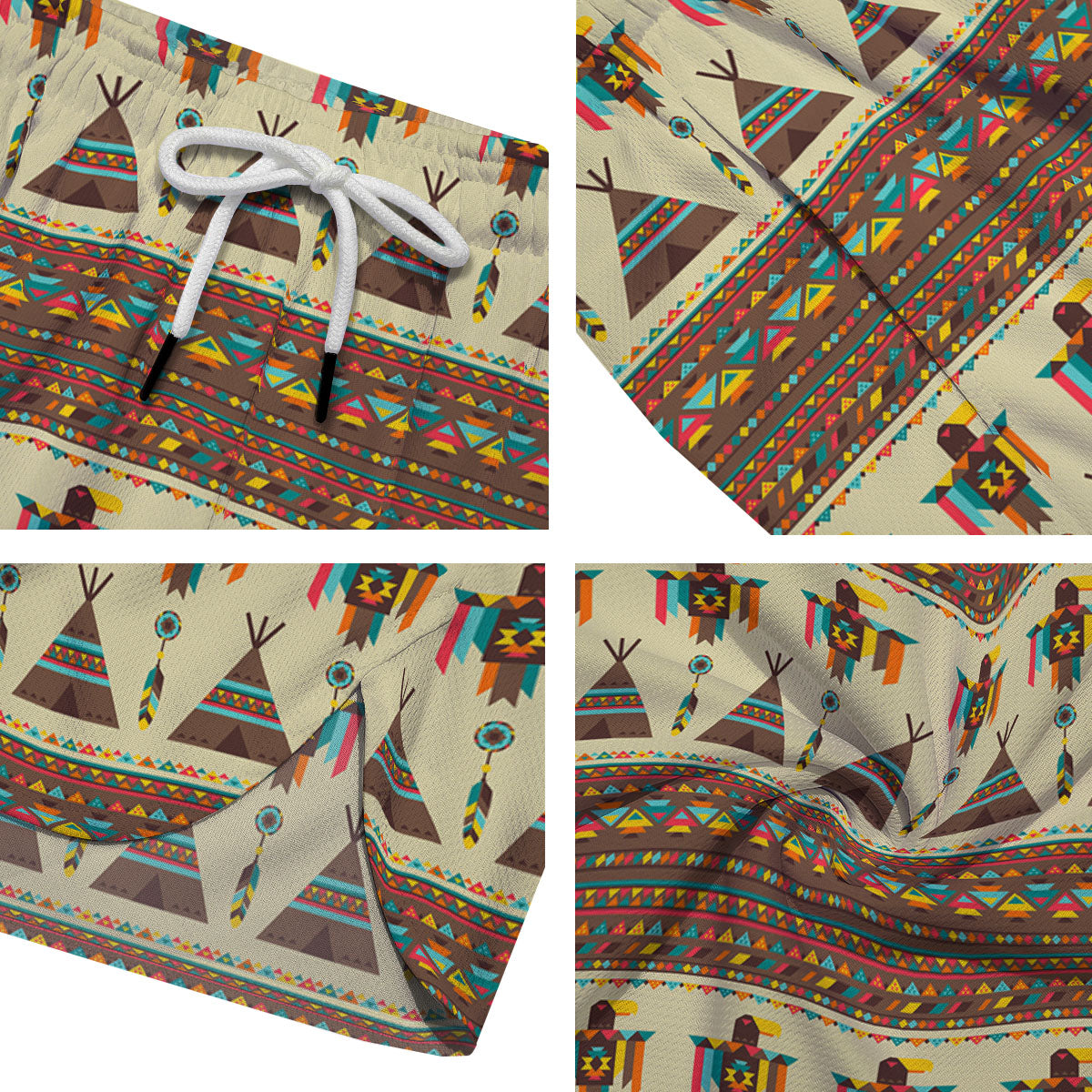 Eagle Native American Print Pattern Men's Running Shorts-grizzshop