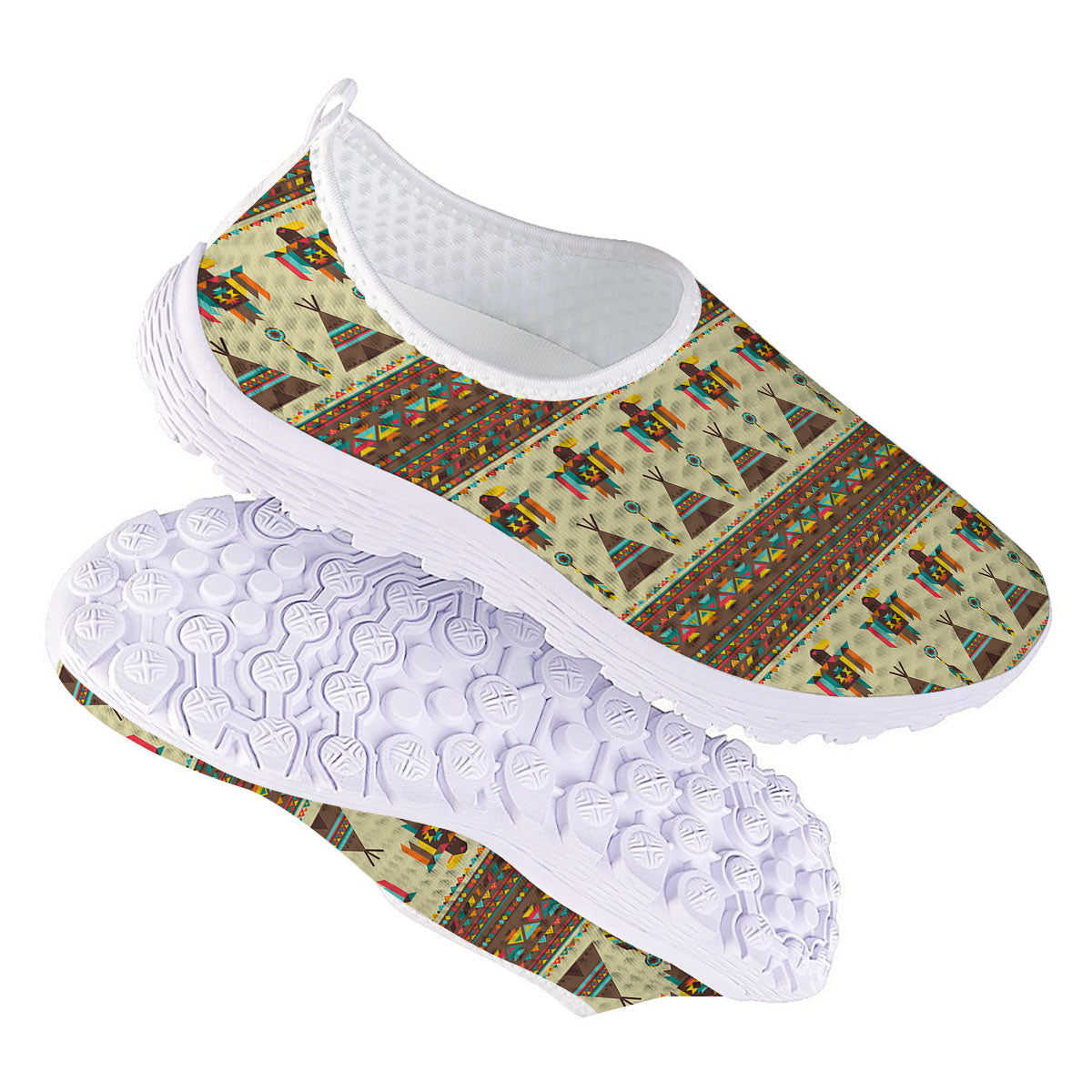 Eagle Native American Print Pattern Nurse Shoes-grizzshop