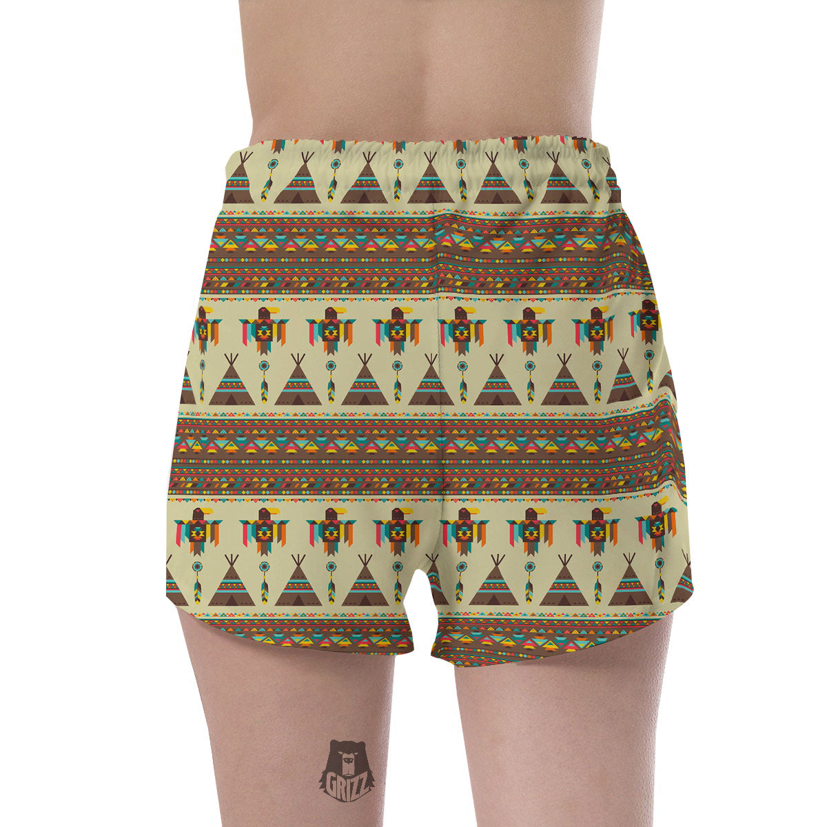 Eagle Native American Print Pattern Women's Shorts-grizzshop