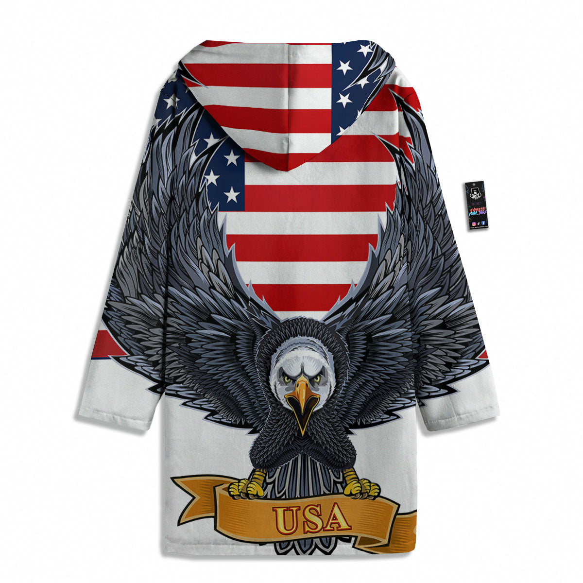 Eagle Patriotic American Print Men's Windbreaker Jacket-grizzshop