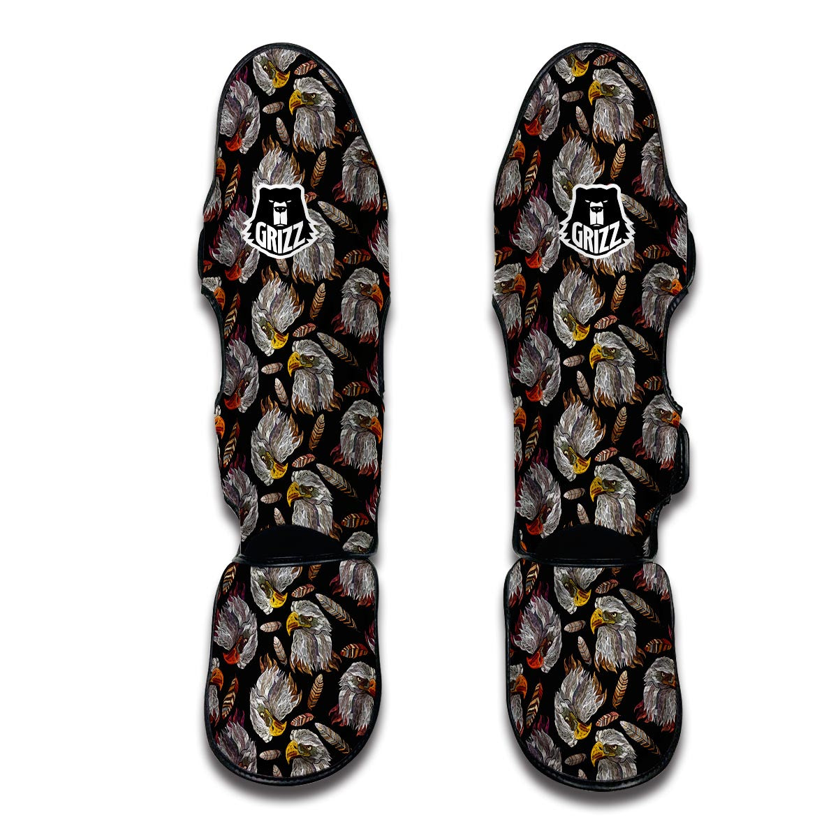 Eagle Pattern Print Muay Thai Shin Guards-grizzshop