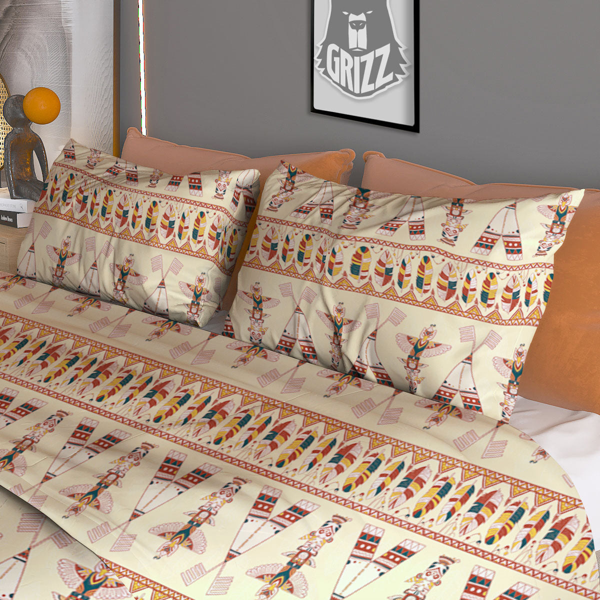 Eagle Totem Native American Print Duvet Cover Bedding Set