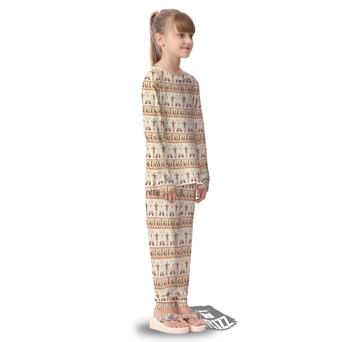 Eagle Totem Native American Print Kid's Pajamas-grizzshop
