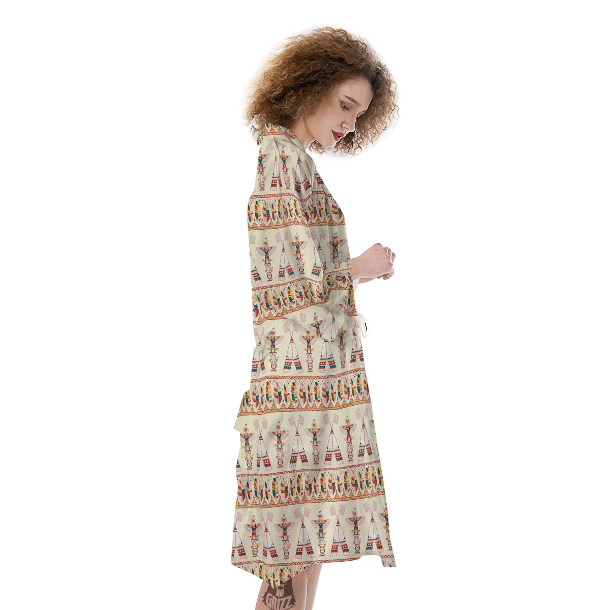 Eagle Totem Native American Print Kimono-grizzshop