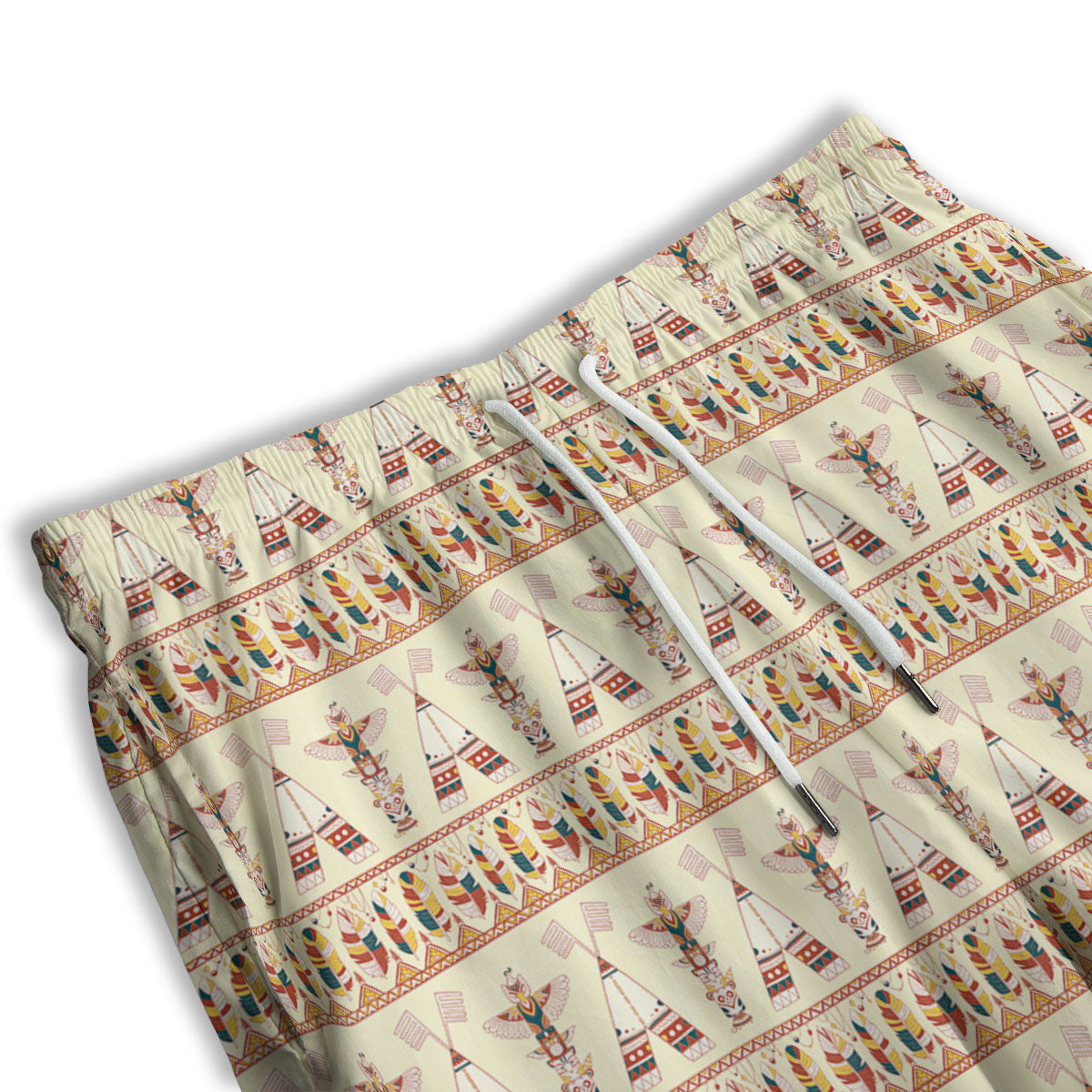 Eagle Totem Native American Print Men's Athletic Shorts