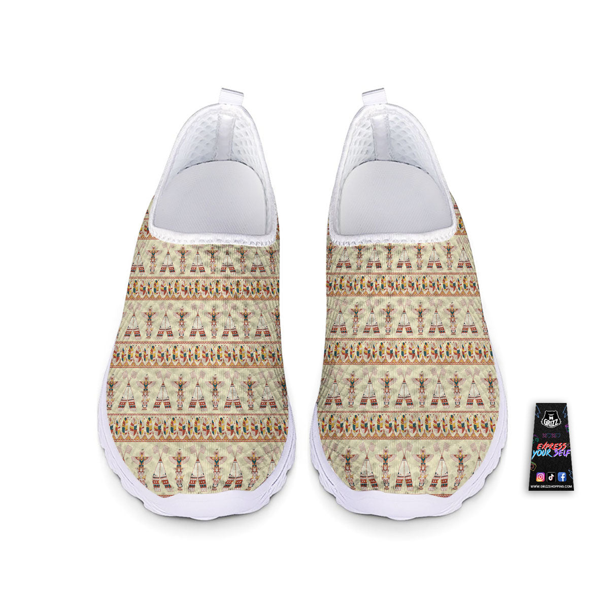 Eagle Totem Native American Print Nurse Shoes-grizzshop