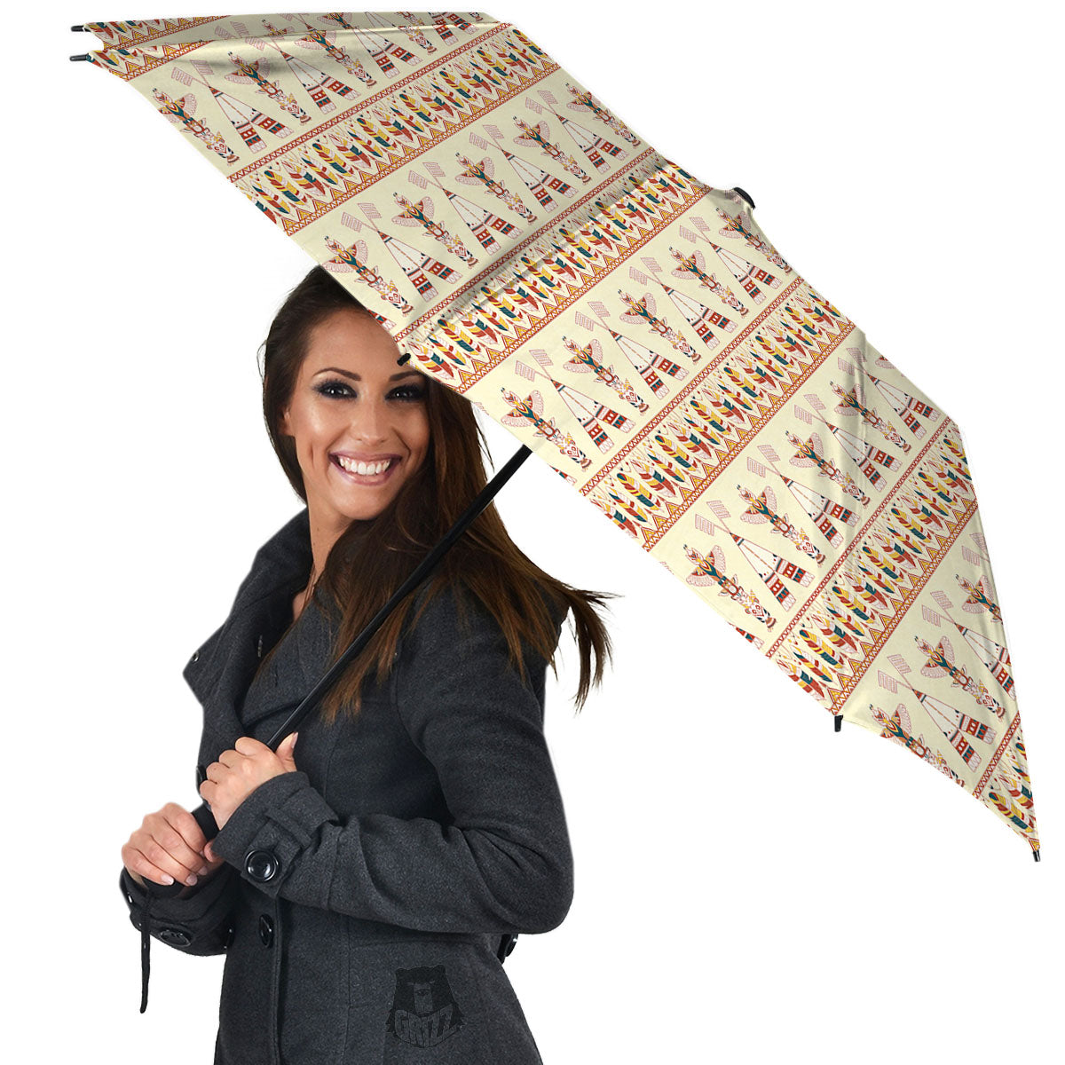 Eagle Totem Native American Print Umbrella-grizzshop