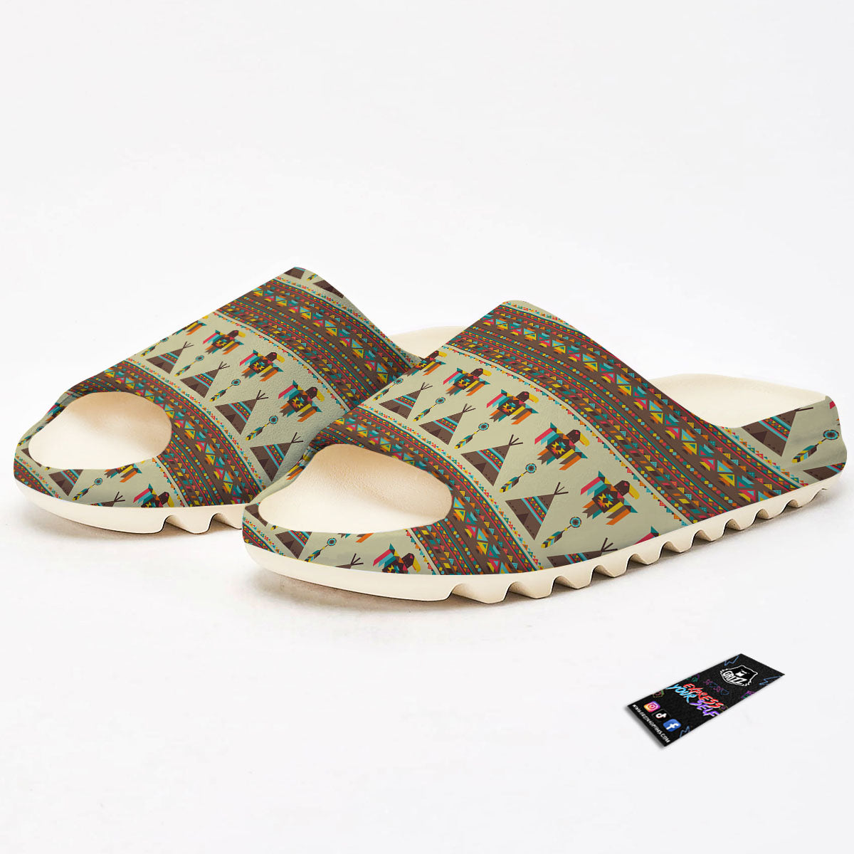 Eagle Native American Print Pattern Sandals-grizzshop